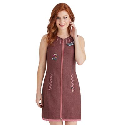 Pink quietly quirky zip through dress